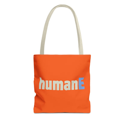 Tote Bag (Orange) | humanE | Design for Book Lovers, Students, Teachers, Gifts, Everyday Use