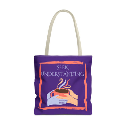 Tote Bag (Purple) | Understanding | Design for Book Lovers, Students, Teachers, Gifts, Everyday Use