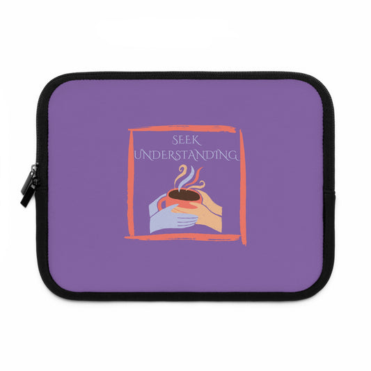 Laptop Sleeve (Purple) | Understanding | Stylish Tech Case, Gift for Students, Writers, Creatives, Gender-Neutral Design, Unique Laptop Pouch