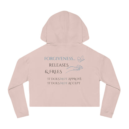 Women’s Cropped Hooded Sweatshirt | Forgiveness (Back print)