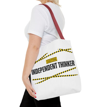 Tote Bag (White) | Independent Thinker | Design for Book Lovers, Students, Teachers, Gifts, Everyday Use