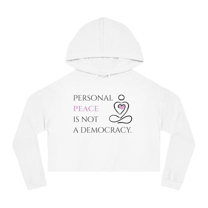Women’s Cropped Hooded Sweatshirt | Peace (Front print)