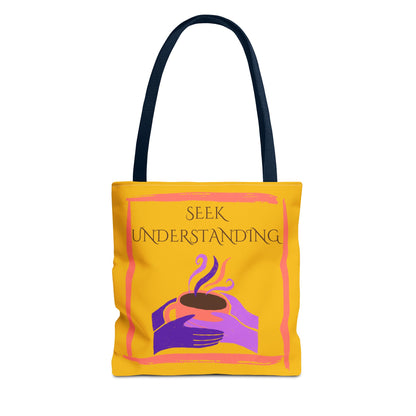 Tote Bag (Yellow) | Understanding | Design for Book Lovers, Students, Teachers, Gifts, Everyday Use