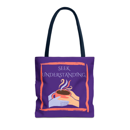 Tote Bag (Purple) | Understanding | Design for Book Lovers, Students, Teachers, Gifts, Everyday Use
