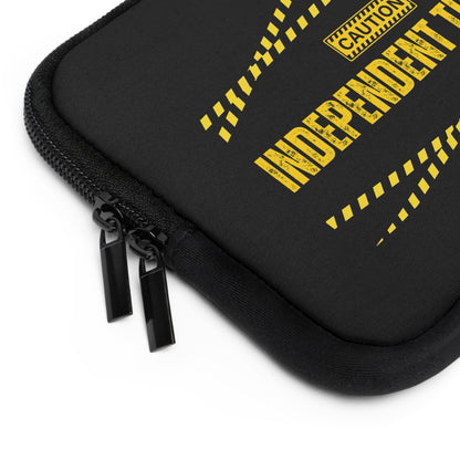 Laptop Sleeve (Black) | Independent Thinker | Stylish Tech Case, Gift for Students, Writers, Creatives, Gender-Neutral Design, Unique Laptop Pouch
