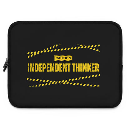 Laptop Sleeve (Black) | Independent Thinker | Stylish Tech Case, Gift for Students, Writers, Creatives, Gender-Neutral Design, Unique Laptop Pouch
