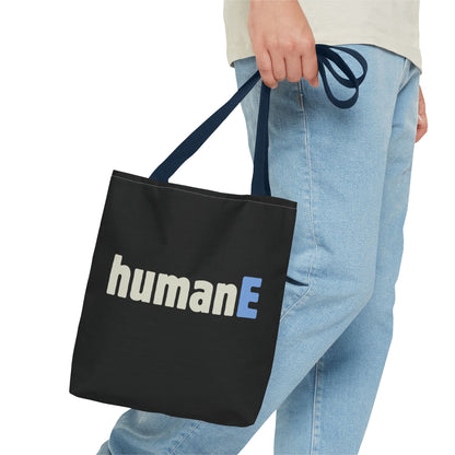 Tote Bag (Black) | humanE | Design for Book Lovers, Students, Teachers, Gifts, Everyday Use