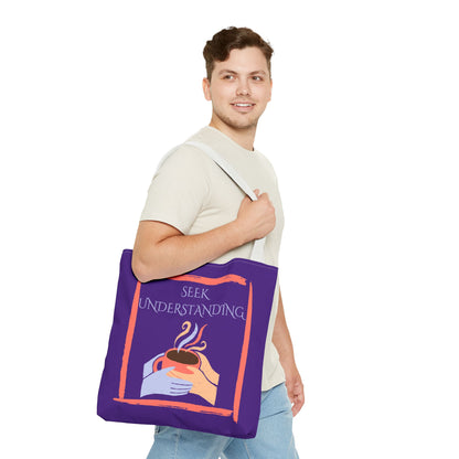 Tote Bag (Purple) | Understanding | Design for Book Lovers, Students, Teachers, Gifts, Everyday Use