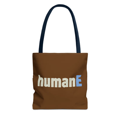 Tote Bag (Brown) | humanE | Design for Book Lovers, Students, Teachers, Gifts, Everyday Use