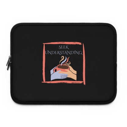 Laptop Sleeve (Black) | Understanding | Stylish Tech Case, Gift for Students, Writers, Creatives, Gender-Neutral Design, Unique Laptop Pouch