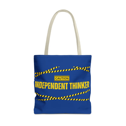 Tote Bag (Blue) | Independent Thinker | Design for Book Lovers, Students, Teachers, Gifts, Everyday Use