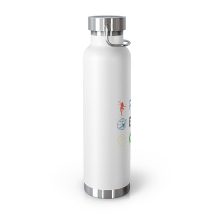 Water Bottle, Insulated Drink Container (white, black) | Play Explore Grow