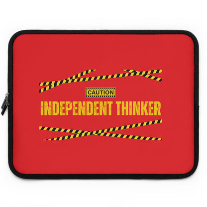 Laptop Sleeve (Red) | Independent Thinker | Stylish Tech Case, Gift for Students, Writers, Creatives, Gender-Neutral Design, Unique Laptop Pouch