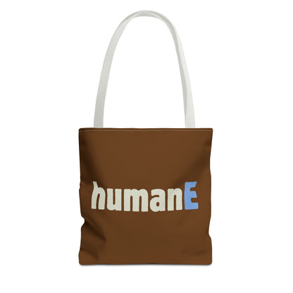 Tote Bag (Brown) | humanE | Design for Book Lovers, Students, Teachers, Gifts, Everyday Use