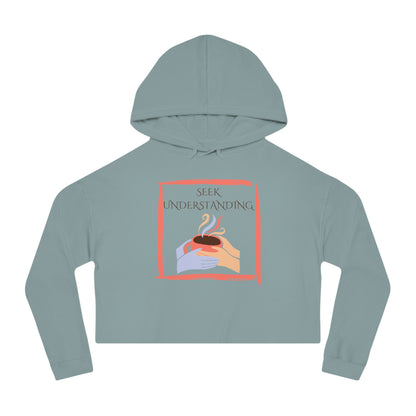 Women’s Cropped Hooded Sweatshirt | Understanding (Front print)