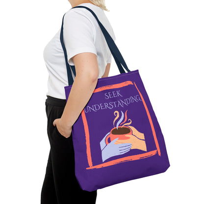 Tote Bag (Purple) | Understanding | Design for Book Lovers, Students, Teachers, Gifts, Everyday Use