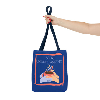 Tote Bag (Blue) | Understanding | Design for Book Lovers, Students, Teachers, Gifts, Everyday Use