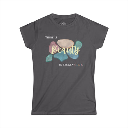 Women's Graphic T-Shirt | Beauty in Broken Glass | Casual Everyday Wear