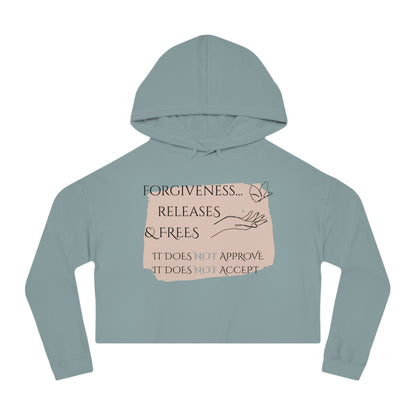 Women’s Cropped Hooded Sweatshirt | Forgiveness (Front print)