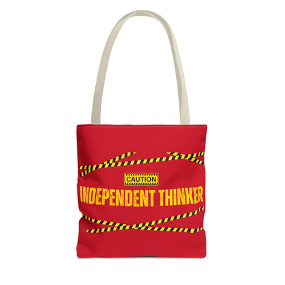 Tote Bag (Red) | Independent Thinker | Design for Book Lovers, Students, Teachers, Gifts, Everyday Use