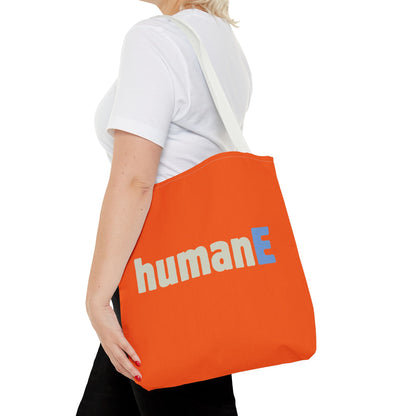 Tote Bag (Orange) | humanE | Design for Book Lovers, Students, Teachers, Gifts, Everyday Use