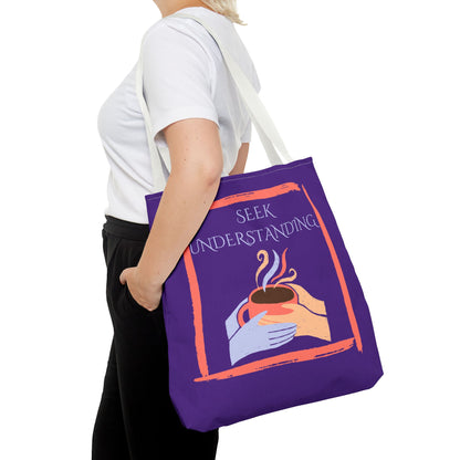 Tote Bag (Purple) | Understanding | Design for Book Lovers, Students, Teachers, Gifts, Everyday Use
