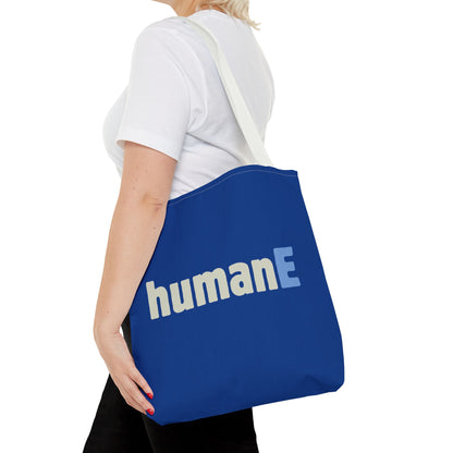 Tote Bag (Blue) | humanE | Design for Book Lovers, Students, Teachers, Gifts, Everyday Use