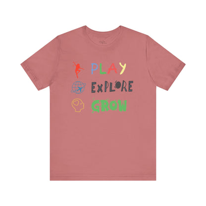 Unisex Jersey Short Sleeve Tee | Play Explore Grow