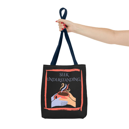 Tote Bag (Black) | Understanding | Design for Book Lovers, Students, Teachers, Gifts, Everyday Use