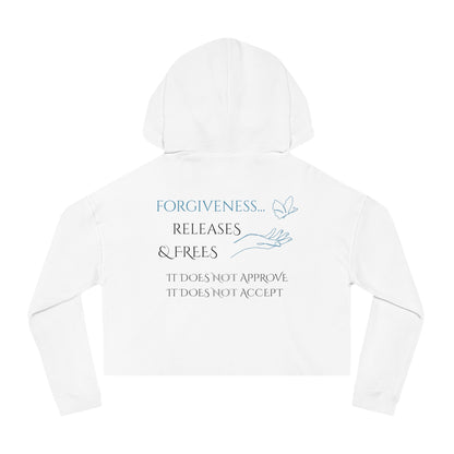 Women’s Cropped Hooded Sweatshirt | Forgiveness (Back print)