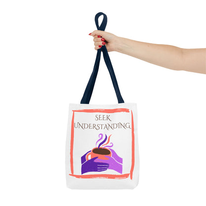 Tote Bag (White) | Understanding | Design for Book Lovers, Students, Teachers, Gifts, Everyday Use