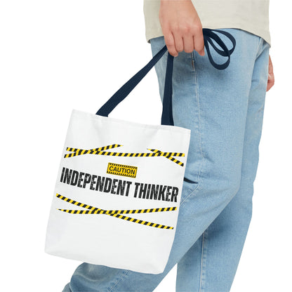 Tote Bag (White) | Independent Thinker | Design for Book Lovers, Students, Teachers, Gifts, Everyday Use