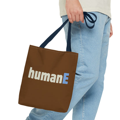 Tote Bag (Brown) | humanE | Design for Book Lovers, Students, Teachers, Gifts, Everyday Use