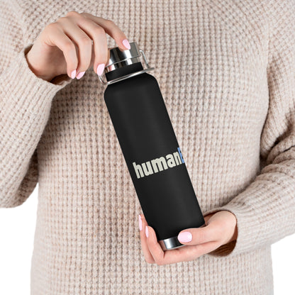 Water Bottle, Insulated Drink Container (white, black, blue) | humanE
