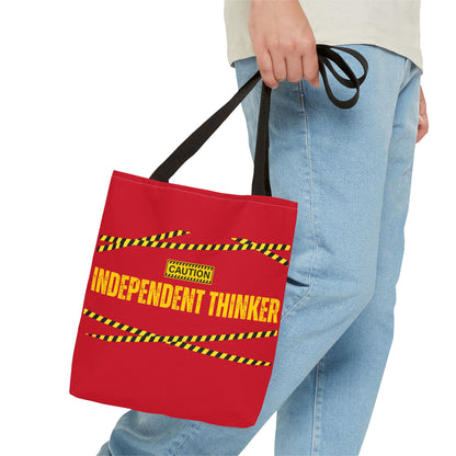 Tote Bag (Red) | Independent Thinker | Design for Book Lovers, Students, Teachers, Gifts, Everyday Use
