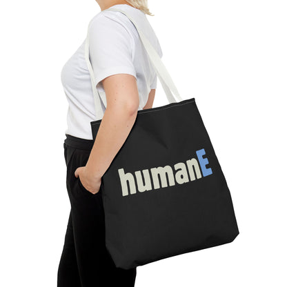 Tote Bag (Black) | humanE | Design for Book Lovers, Students, Teachers, Gifts, Everyday Use
