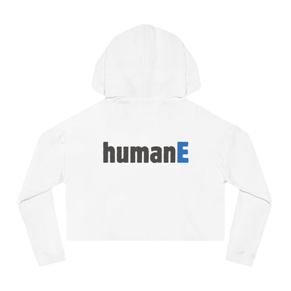 Women’s Cropped Hooded Sweatshirt | humanE (Back print)