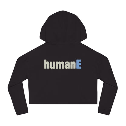 Women’s Cropped Hooded Sweatshirt | humanE (Back print)