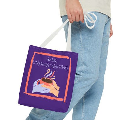 Tote Bag (Purple) | Understanding | Design for Book Lovers, Students, Teachers, Gifts, Everyday Use