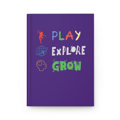 Hardcover Journal (Purple) | Play Explore Grow | Perfect for Writers, Students, Gifts, Self-Reflection, Journaling
