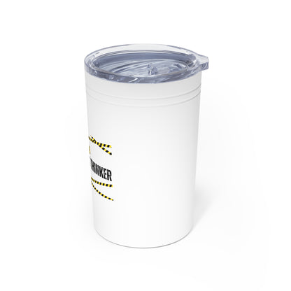 Tumbler (white, grey) - Insulated Cup for Travel, Gifts, School, Adventurous, Inspirational, Outdoor Fun | Independent Thinker