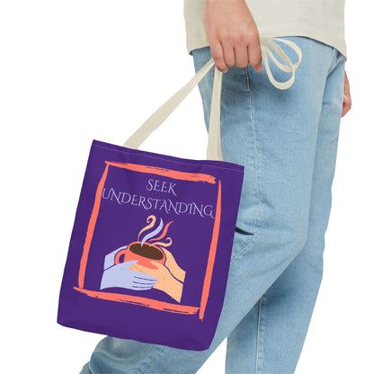 Tote Bag (Purple) | Understanding | Design for Book Lovers, Students, Teachers, Gifts, Everyday Use