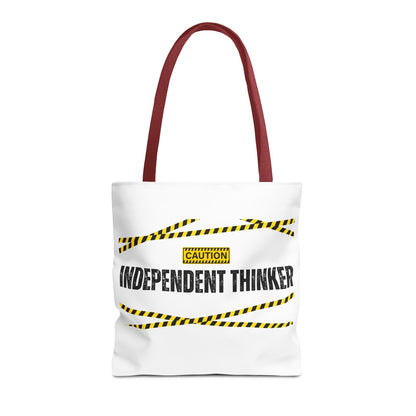 Tote Bag (White) | Independent Thinker | Design for Book Lovers, Students, Teachers, Gifts, Everyday Use