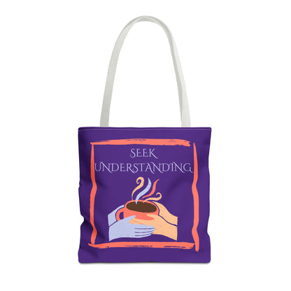 Tote Bag (Purple) | Understanding | Design for Book Lovers, Students, Teachers, Gifts, Everyday Use