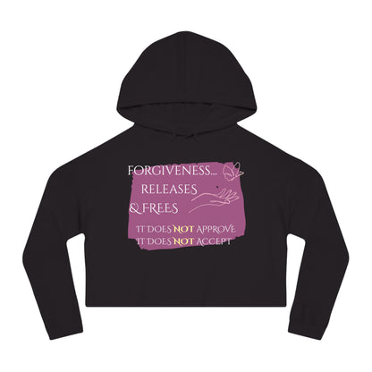 Women’s Cropped Hooded Sweatshirt | Forgiveness (Front print)