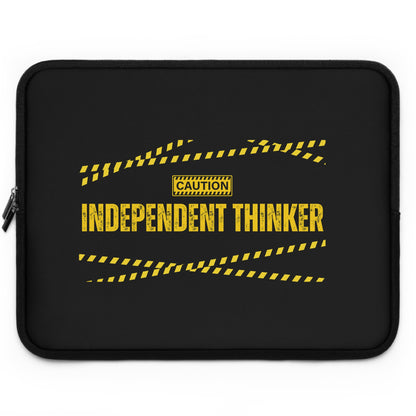 Laptop Sleeve (Black) | Independent Thinker | Stylish Tech Case, Gift for Students, Writers, Creatives, Gender-Neutral Design, Unique Laptop Pouch