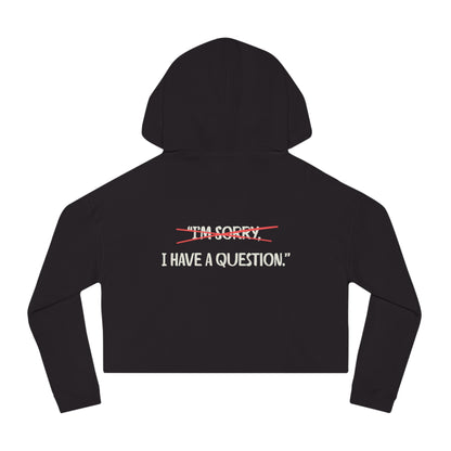 Women’s Cropped Hooded Sweatshirt | Question (Back print)