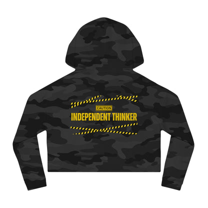 Women’s Cropped Hooded Sweatshirt | Independent Thinker (Back print)