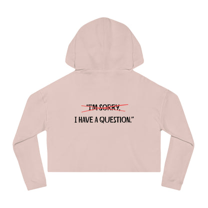 Women’s Cropped Hooded Sweatshirt | Question (Back print)