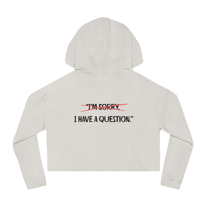 Women’s Cropped Hooded Sweatshirt | Question (Back print)